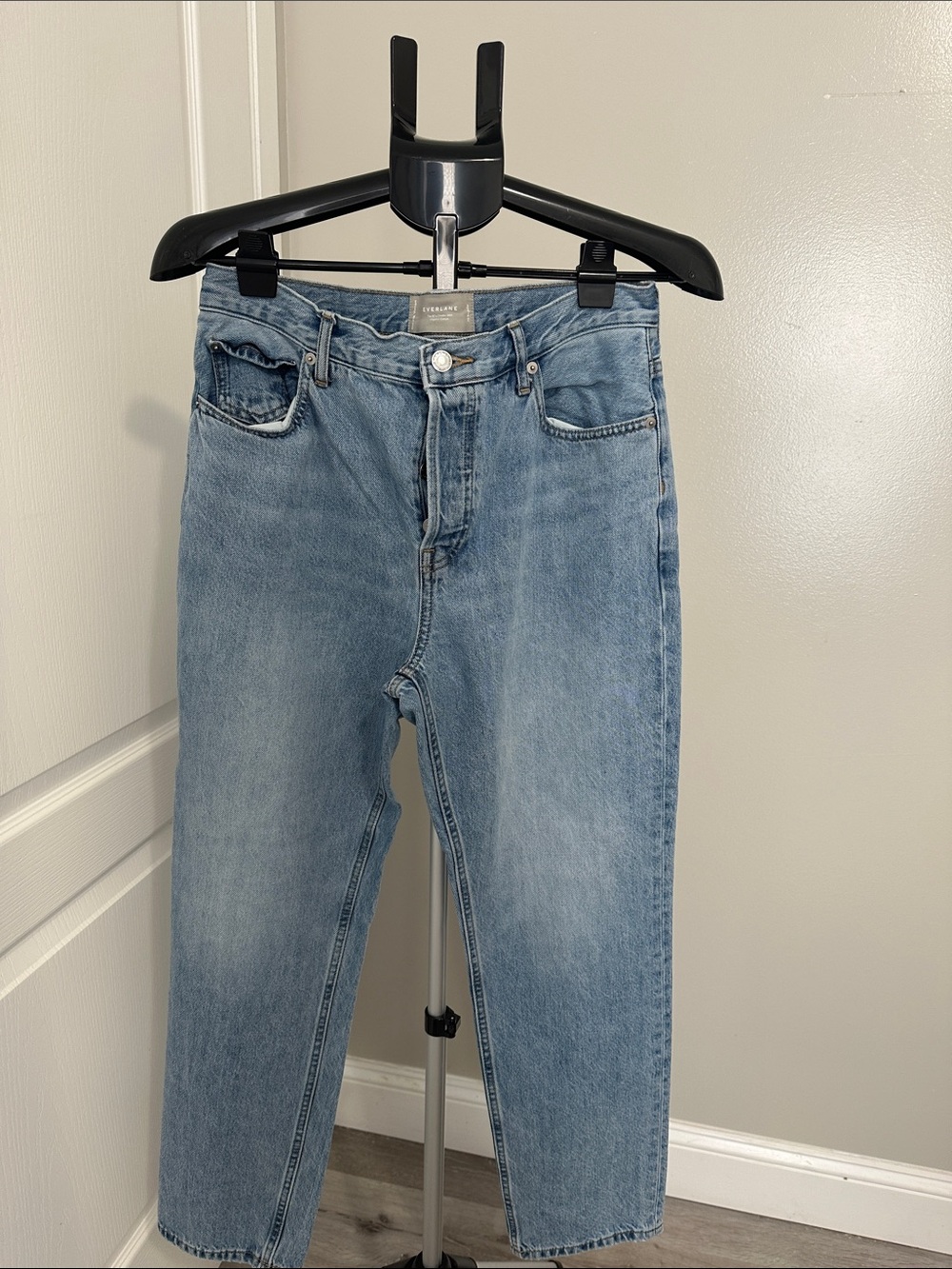 Everlane High-Rise Light Wash Straight Jeans